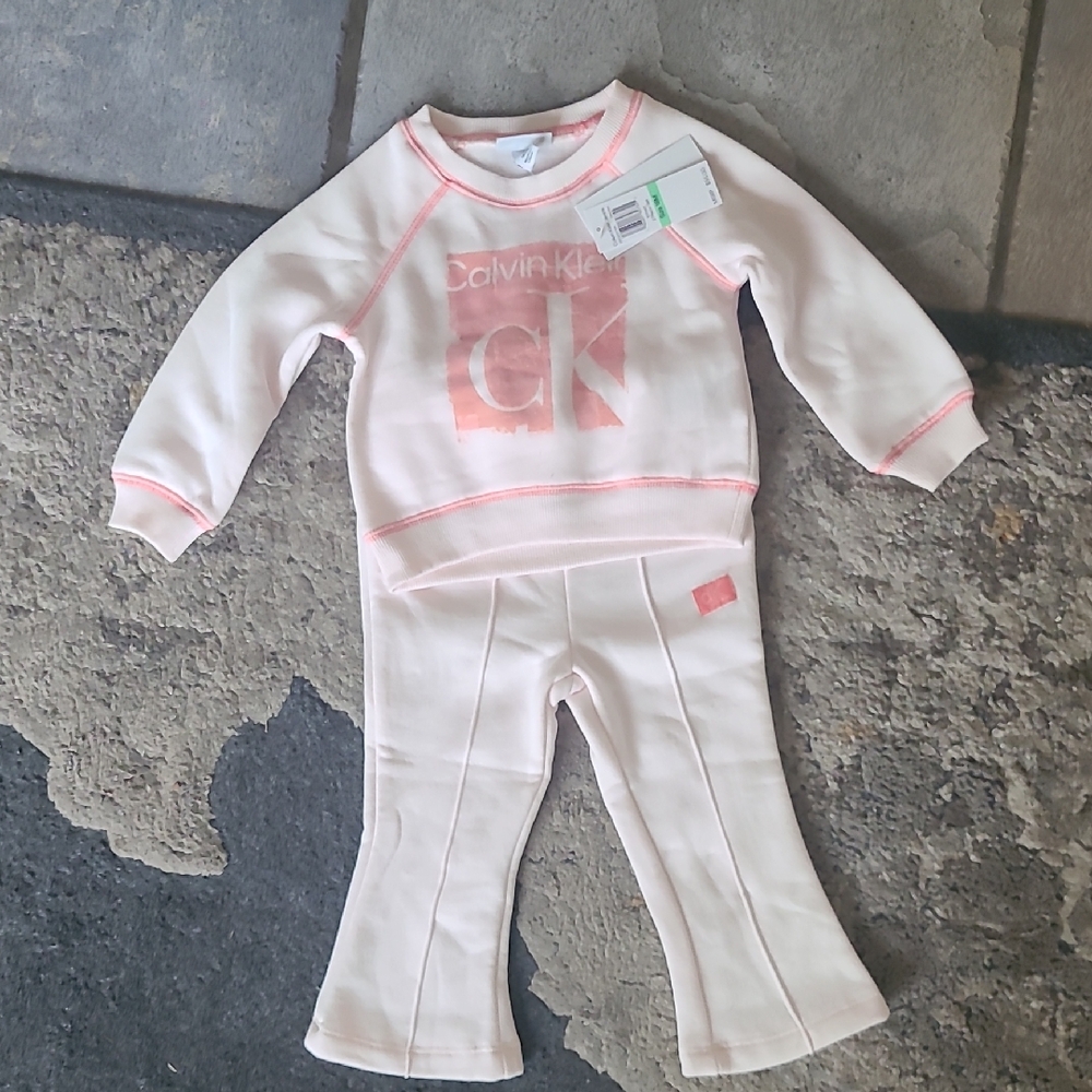 Calvin Klein Cream and Pink Toddler Outfit